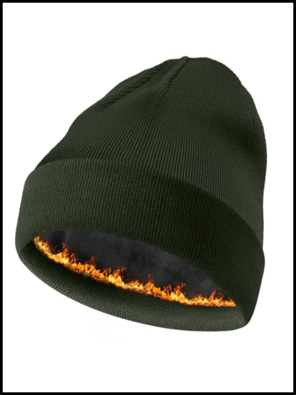 Wool Fleece Lined Beanie Thick Knit Winter Hat Unisex